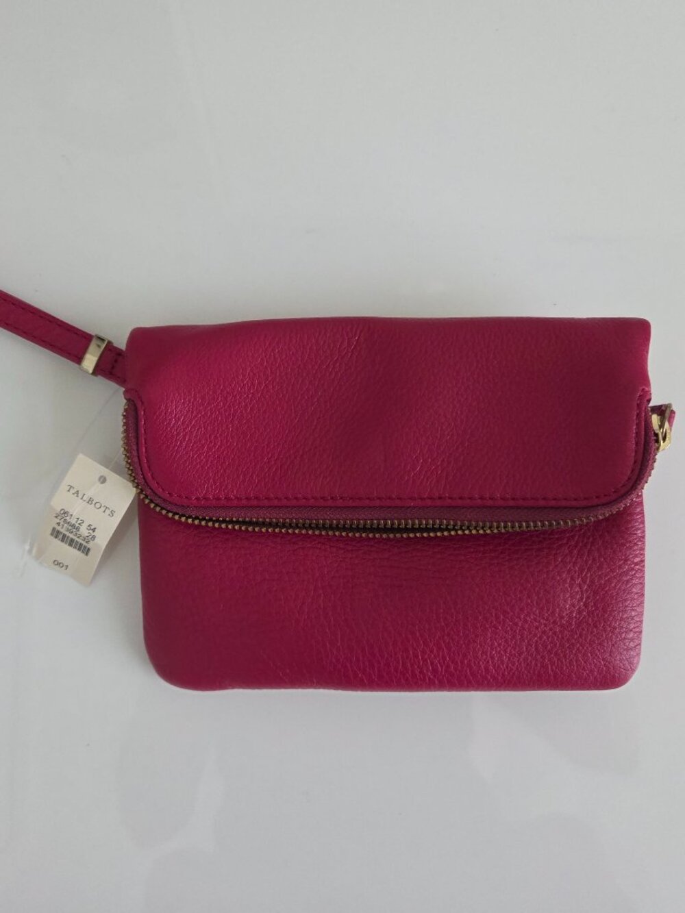 NWT Talbots Zip Top Leather Wristlet